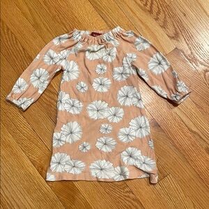 Milkbarn Organic Cotton Floral Baby Dress | Pink & White Smocked 12–18M